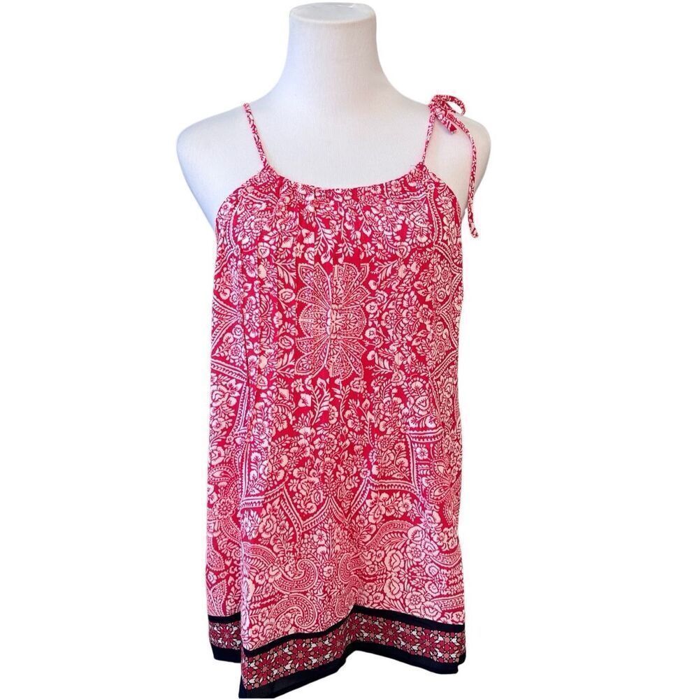 Soho Red White Blue Paisley Summer Halter Blouse Top X LARGE NWT Flowy Romantic